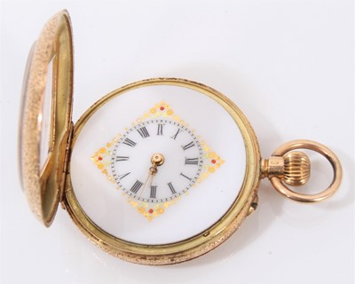 Lot 641 - Ladies Swiss Gold 14ct Fob watch