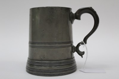 Lot 2558 - Victorian pewter tankard by Watts & Harton, London, engraved Borough Regatta, 14th Aug, 1854, R.O. Day