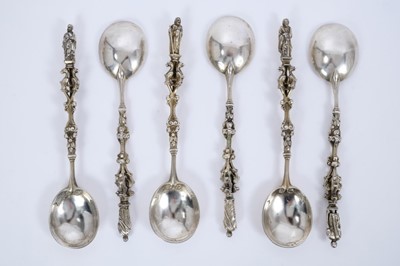 Lot 461 - Six Continental silver apostle spoons