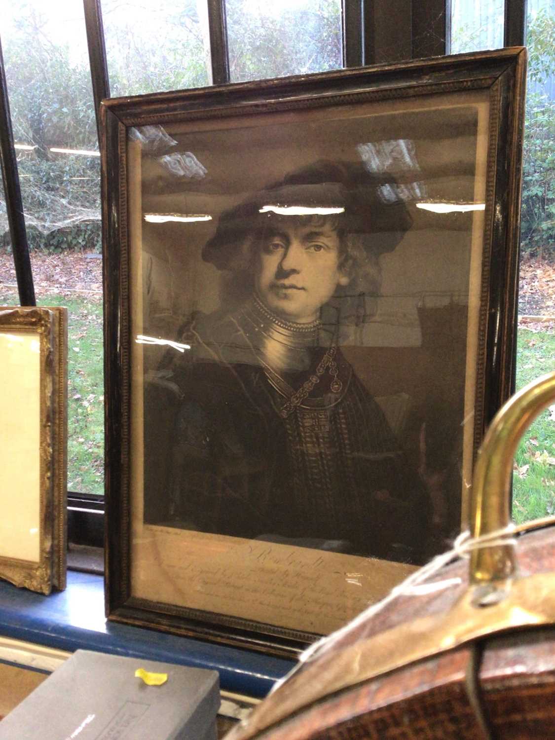 Lot 44 - Framed 18th century engraving of Rembrandt