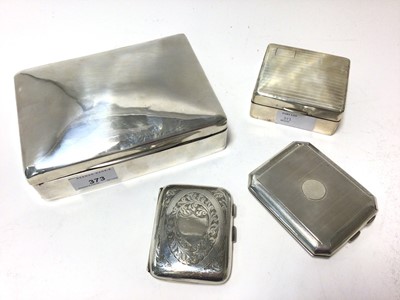 Lot 373 - Two silver cigarette boxes and two cigarette cases