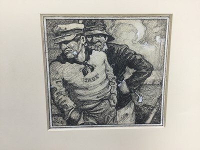 Lot 227 - F. Gregory Brown (1887-1948) pencil book illustration of two Fisherman