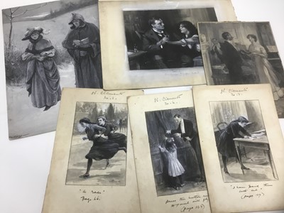 Lot 226 - Collection of 6 original book illustrations, circa. 1900, including Hickling and Hodgson  (6)