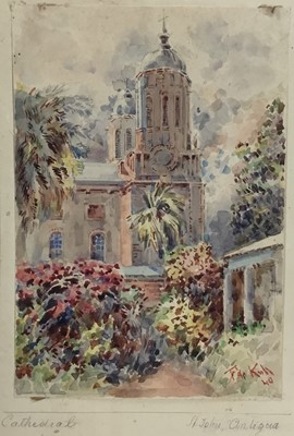 Lot 275 - Collection of six watercolour studies of Antigua, dated 1940