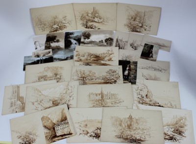 Lot 1181 - Collection of 19th English School topographical watercolours to include views of Malvern, Biarritz