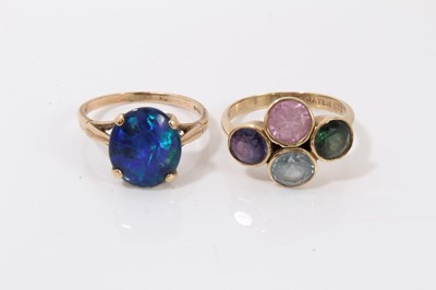 Lot 594 - Two gold and gem-set rings