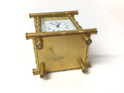 Lot 702 - Victorian miniature bamboo style carriage clock