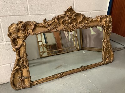 Lot 1422 - George IV gilt gesso overmantel mirror