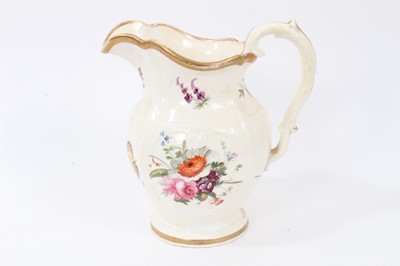 Lot 254 - Good antique floral decorated jug