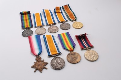 Lot 831 - First World War 1914 - 15 Star and War medal named to 17824 PTE. J. Reeve. Suff. R, together with a First World War pair comprising War and Victory medals named to 1629 BMBR. E. G. Hatchard. R.A. a...