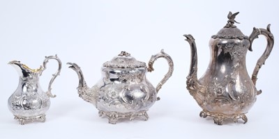 Lot 304 - Victorian silver three piece tea set