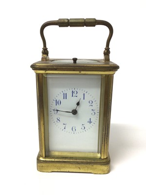 Lot 703 - Early 20th century French brass repeating carriage clock