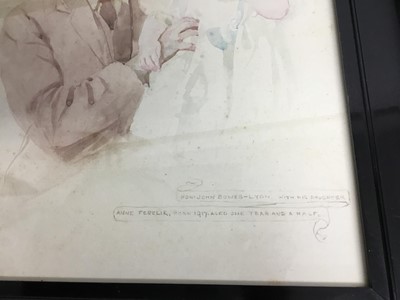 Lot 71 - Mabel Lee Hankey, watercolour portrait titled 'The Hon. John Bowes-Lyon 5th Blackwatch Born 1886' The sitter cers uniform in original glazed frame 59 x 47 cm...
