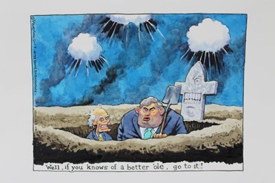 Lot 1065 - *Steve Bell (b. 1951) pen and watercolour