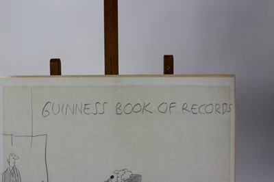 Lot 375 - Jak (1927-1997) pencil, Guinness book of records, signed 45 x 58cm