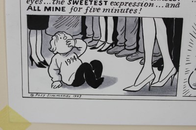 Lot 1074 - Posy Simmonds (b. 1945) pen and wash original cartoon, signed and dated 1993, 20 x 41cm