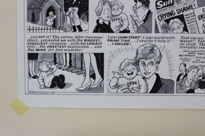 Lot 1074 - Posy Simmonds (b. 1945) pen and wash original cartoon, signed and dated 1993, 20 x 41cm