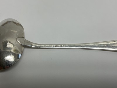 Lot 79 - H.H. Prince Georg of Denmark, Danish silver spoon with crowned G cipher and a silver dish with crowned cipher and two other items of Danish silver (4)