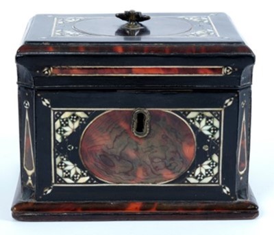 Lot 892 - Very rare late 17th / early 18th century Dutch scarlet tortoiseshell tea caddy