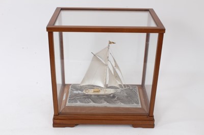 Lot 896 - Fine quality Takehiko sterling silver model of a yacht