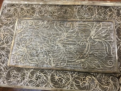 Lot 243 - Two Chinese silver filigree card cases
