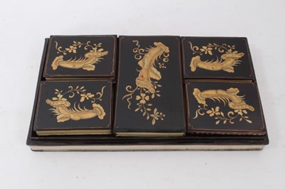 Lot 244 - Late 19th / early 20th century Chinese lacquer counter box in the form of stacked books