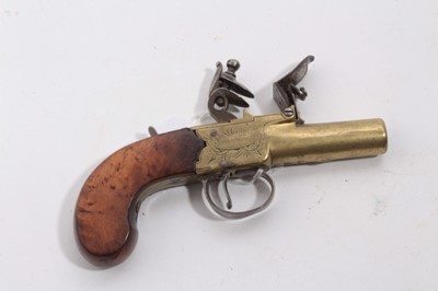 Lot 1088 - Late 18th century Flintlock pocket pistol by Wilkinson, Bristol
