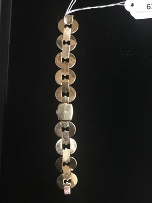 Lot 634 - Art Deco ladies Omega 18ct gold bracelet watch with Omega 15 jewel movement numbered 10483201, the rectangular dial with gold dot and dart hour markers, in gold case on gold bracelet, approximately...
