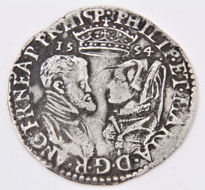 Lot 422 - G.B. - Philip and Mary silver hammered Shilling 1554 (spink ref.2500) displaying full portraits and clear date