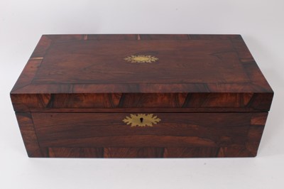 Lot 933 - Victorian rosewood crossbanded writing slope