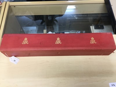 Lot 92 - H.M. King George V Grant of Arms illuminated scroll appointing Sir John Scott Hindley to a Baronet dated 1927, with twin seals in gilt metal cases and original red box with gilt crowned GRV ciphers