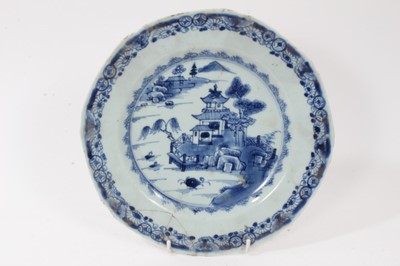 Lot 282 - Collection of Oriental porcelain, including two 18th century Chinese armorial dishes, 18th century blue and white dish, two 19th century blue and white dishes, two Chinese vases and two Japanese di...
