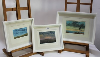 Lot 1278 - Duncan McCandless (b.1941) three watercolours - Coastal and Rural Landscapes, 14cm x 21cm, 9cm x 16cm and 13cm x 18cm, in glazed frames