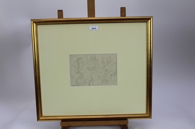 Lot 201 - Sir John Tenniel (1820-1914) pencil Sketch - preliminary sketch for Punch cartoon, 14.5cm x 21cm, in glazed gilt frame 
Provenance: The Political Cartoon Gallery