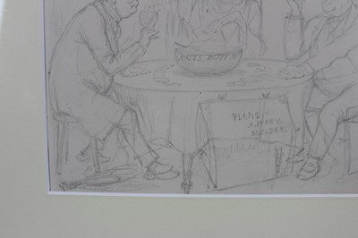 Lot 201 - Sir John Tenniel (1820-1914) pencil Sketch - preliminary sketch for Punch cartoon, 14.5cm x 21cm, in glazed gilt frame 
Provenance: The Political Cartoon Gallery