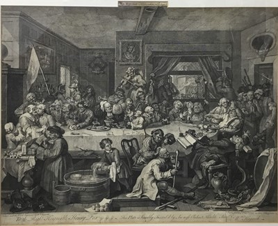 Lot 1096 - William Hogarth (1697-1764) engraving, Election Entertainment plate I, published 1755, 42 x 53cm, glazed frame