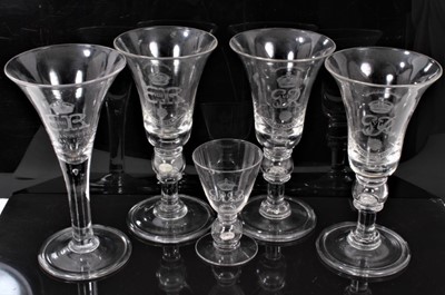 Lot 285 - Five 1937 Coronation glass goblets