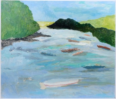 Lot 217 - *John Hanbury Pawle (1915-2010) oil on board- River landscape scene