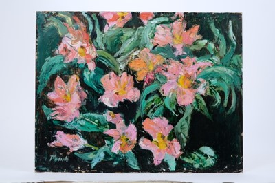 Lot 980 - *John Hanbury Pawle (1915-2010) oil on board- Early Spring Tulips