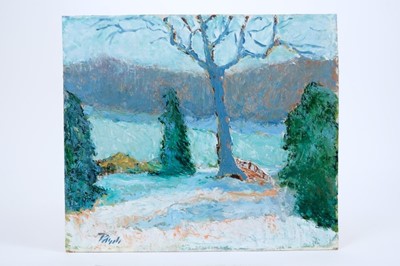 Lot 981 - *John Hanbury Pawle (1915-2010) oil on board- Le Parc, Hallines