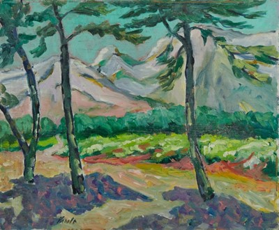 Lot 212 - *John Hanbury Pawle (1915-2010) oil on board- Eygalieves Landscape, signed and dated 93, 52cm x 65cm