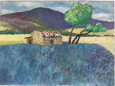 Lot 75 - *John Hanbury Pawle (1915-2010) oil on board- ‘Lavender’, 56cm x 75cm unframed