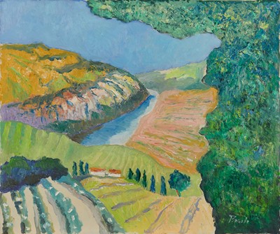 Lot 1195 - *John Hanbury Pawle (1915-2010) oil on board- Douro II, signed, 56cm x 66cm