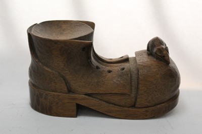 Lot 2458 - Mouseman style carved boot