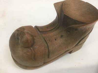 Lot 2458 - Mouseman style carved boot