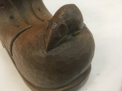 Lot 2458 - Mouseman style carved boot