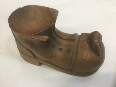 Lot 2458 - Mouseman style carved boot