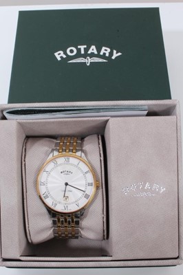 Lot 286 - Rotary Ultra Slim stainless steel bi-metal wristwatch in box