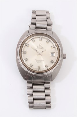 Lot 159 - 1970s gentleman's Omega Cosmic 2000 calendar stainless steel wristwatch in original box