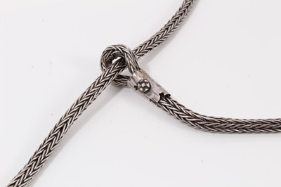 Lot 165 - Eastern white metal lariat necklace